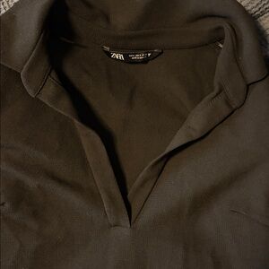 Zara black Collared Top
